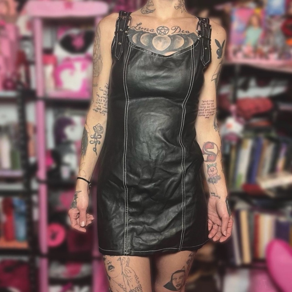 Vintage Faux Leather Dress Size 9